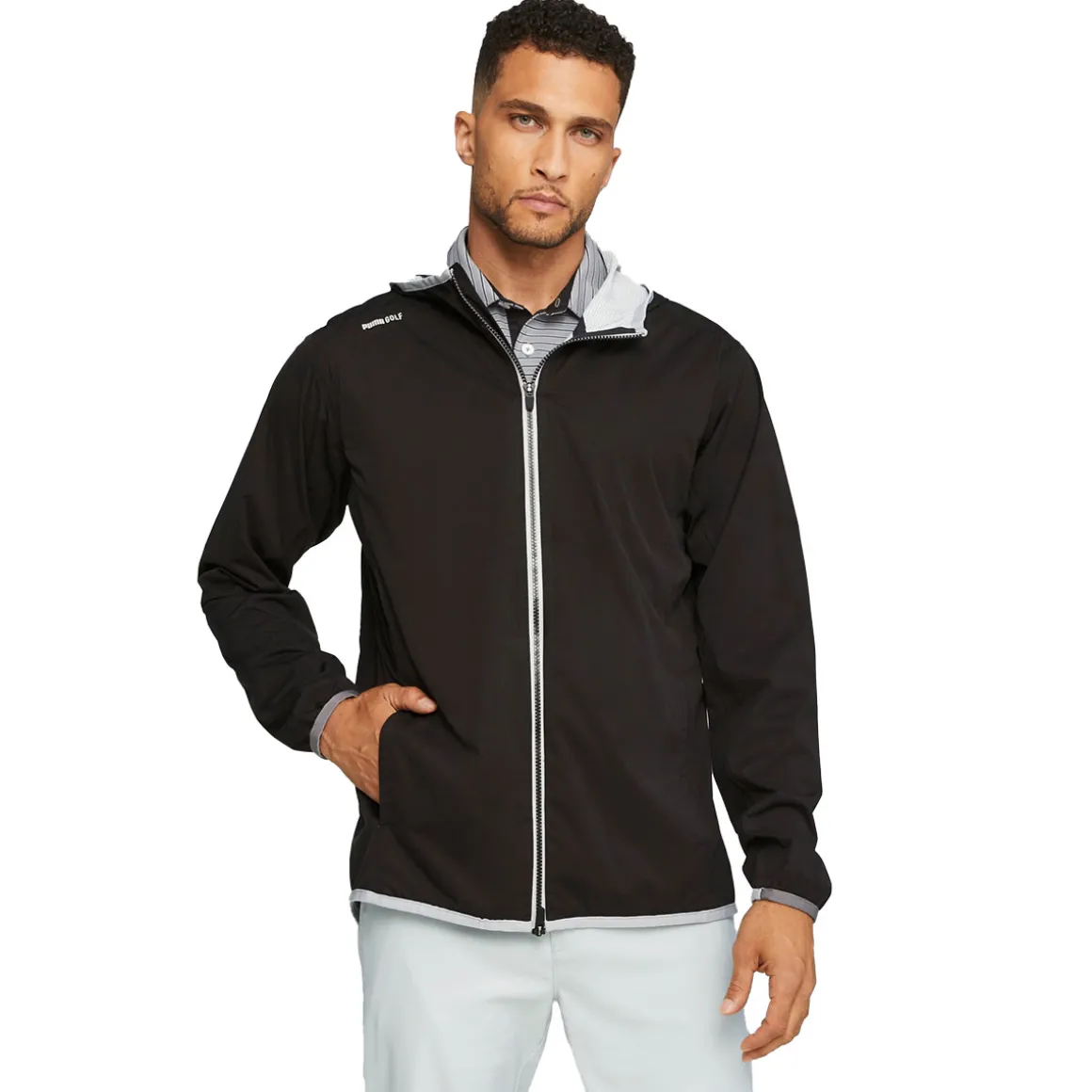 PUMA Men's DRYLBL Packable Waterproof Full Zip Golf Rain Jacket