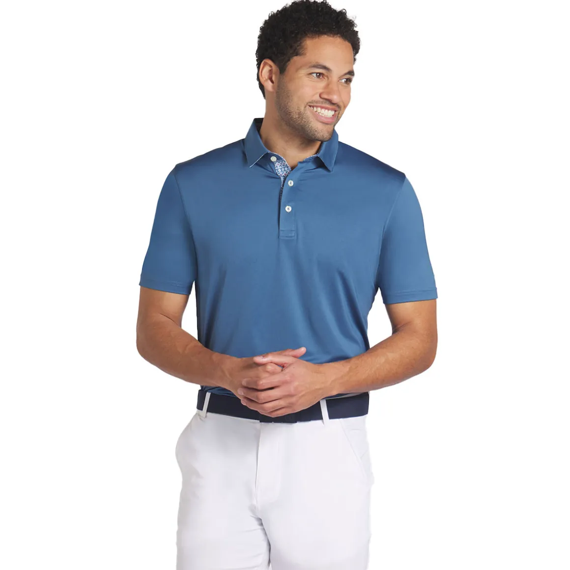 PUMA Men's Fair Isle Trim Golf Polo Shirt