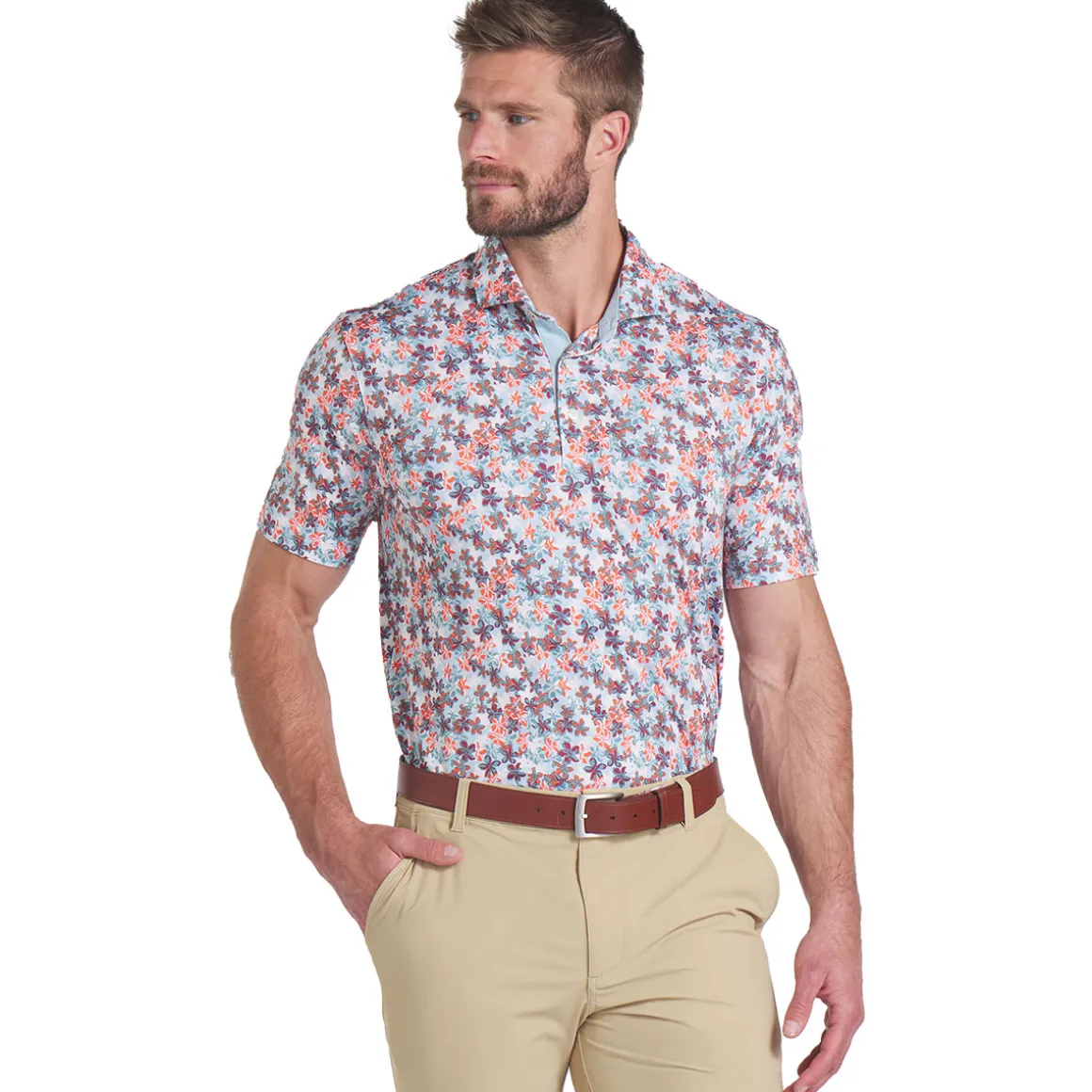 PUMA Men's MATTR Lillie Print Golf Polo Shirt