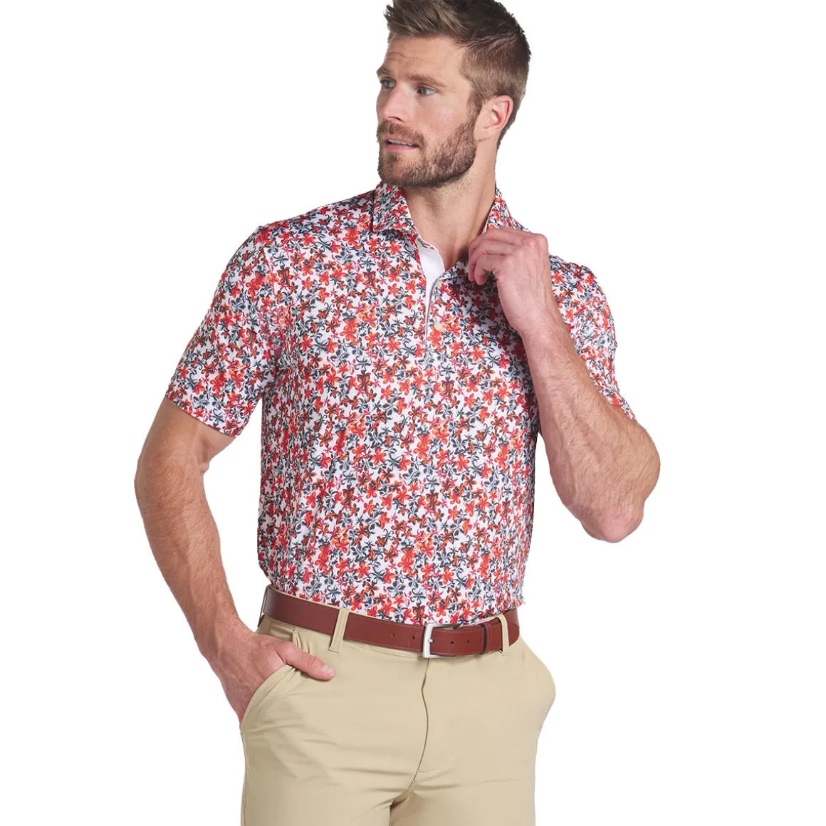 PUMA Men's MATTR Lillie Print Golf Polo Shirt