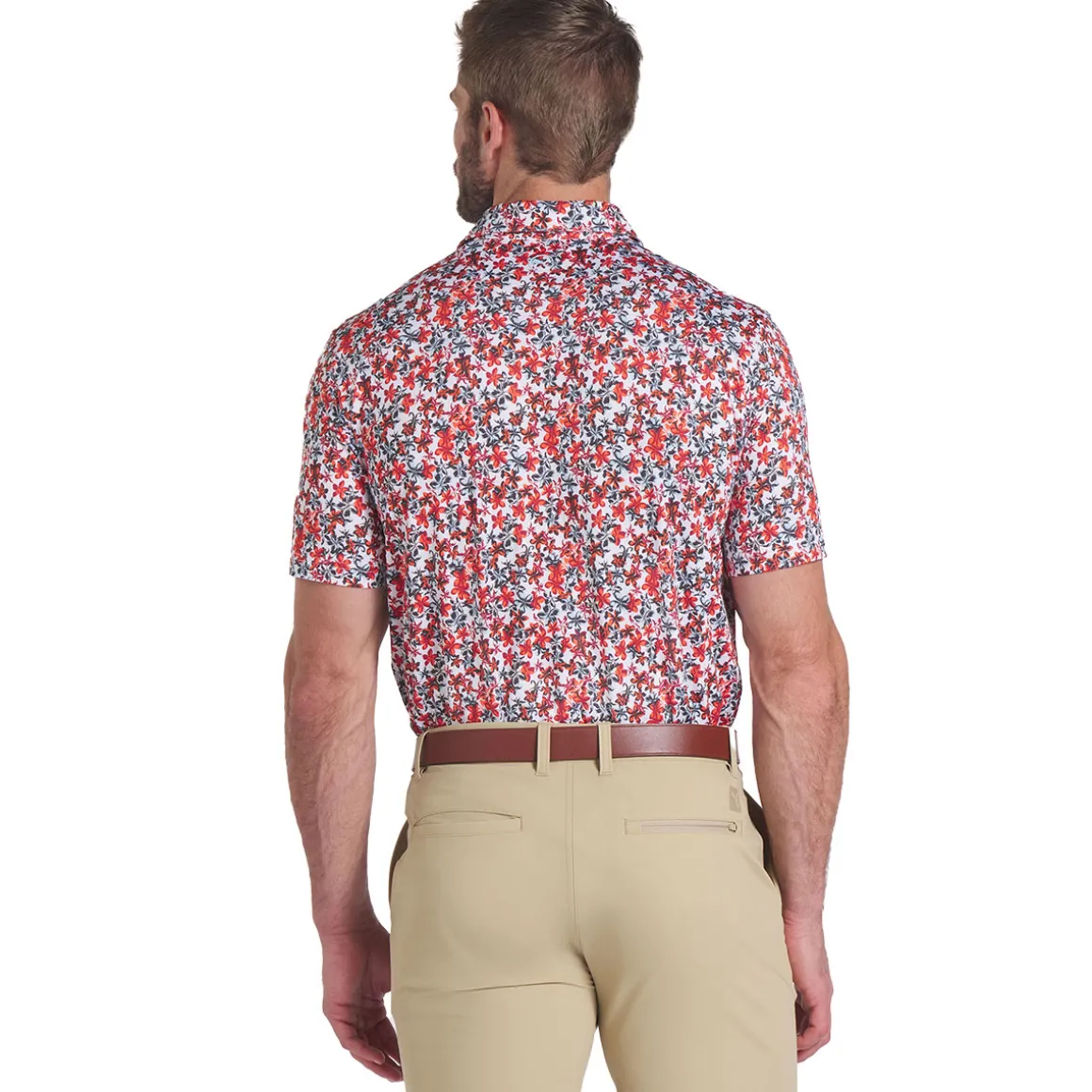 PUMA Men's MATTR Lillie Print Golf Polo Shirt