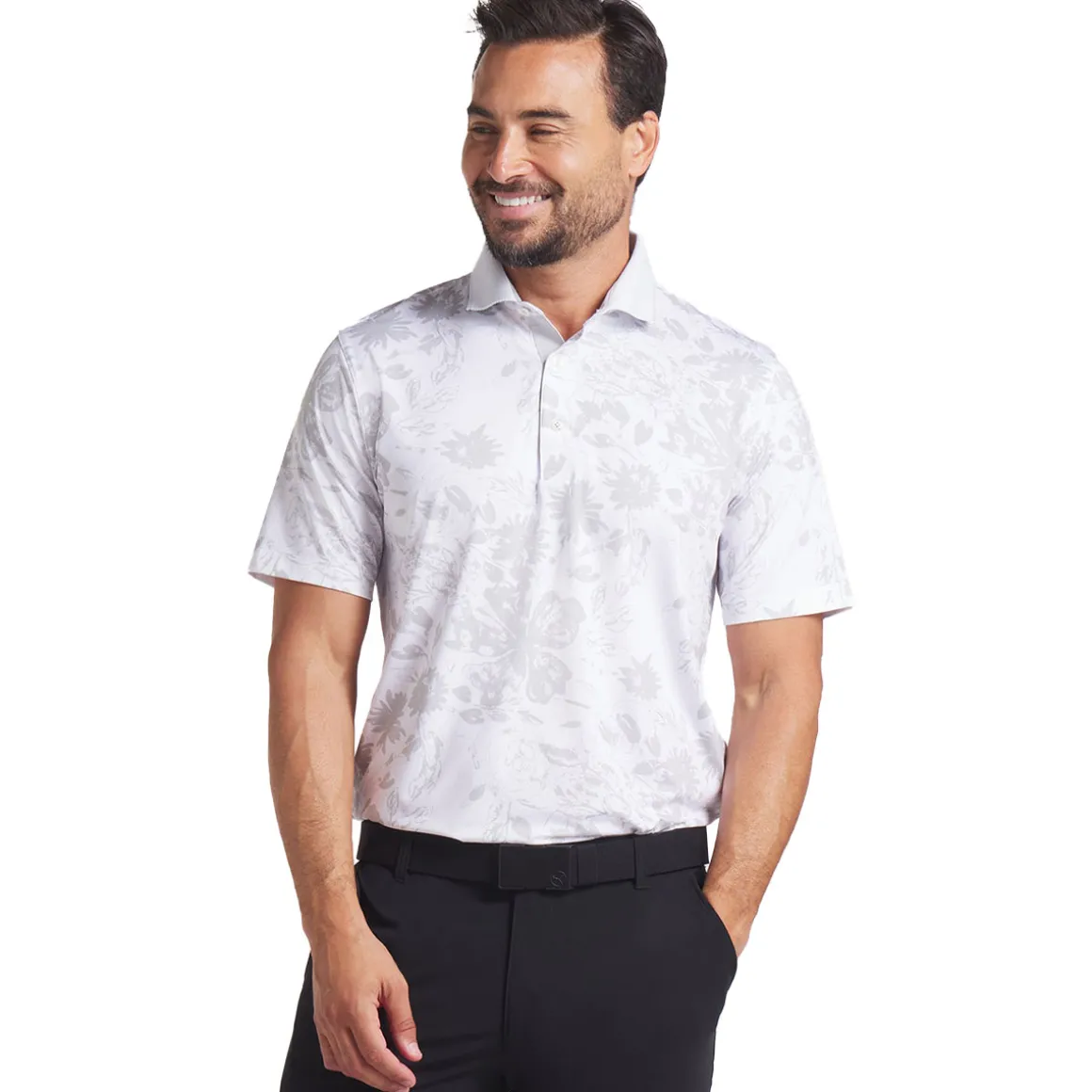 PUMA Men's MATTR Rose Print Golf Polo Shirt