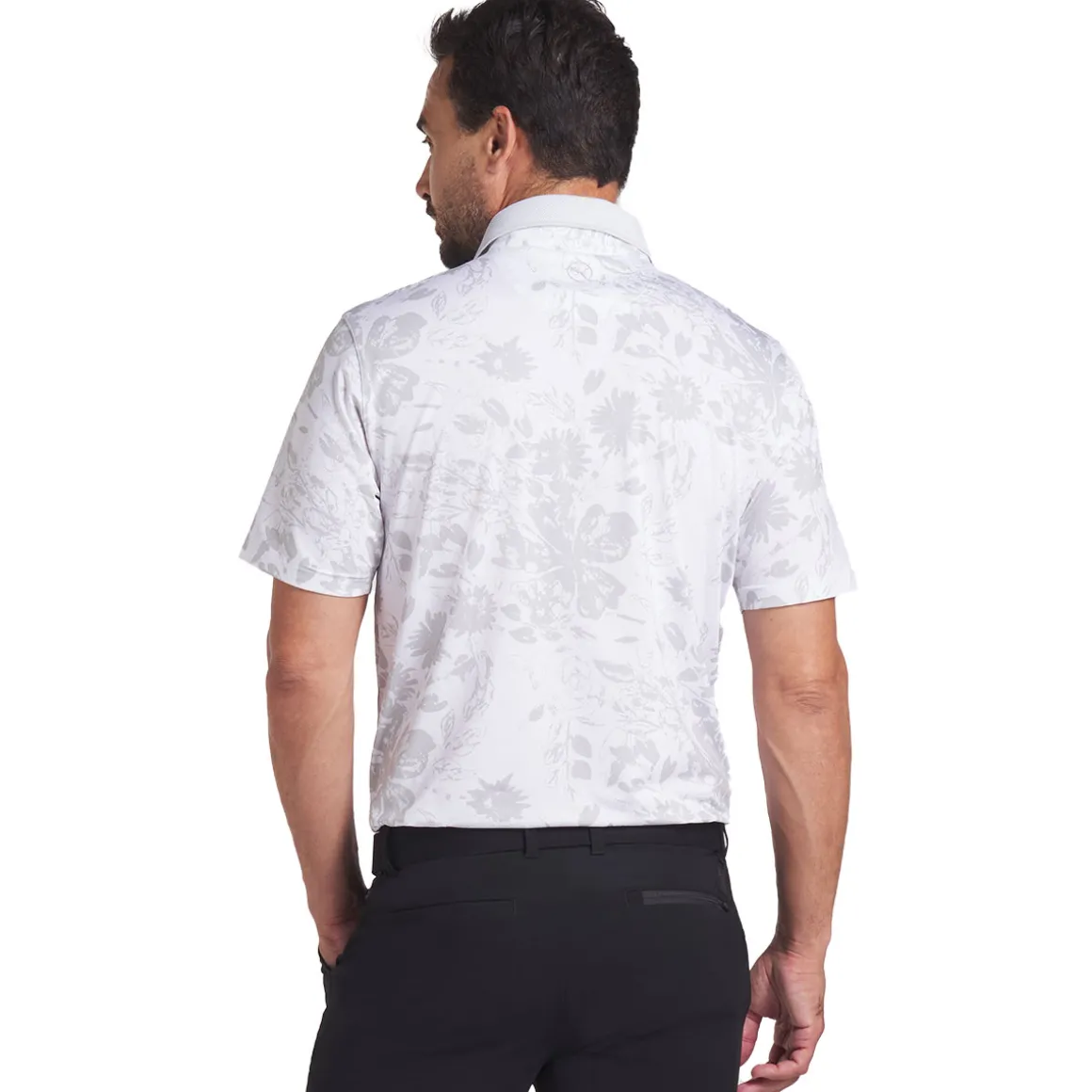 PUMA Men's MATTR Rose Print Golf Polo Shirt