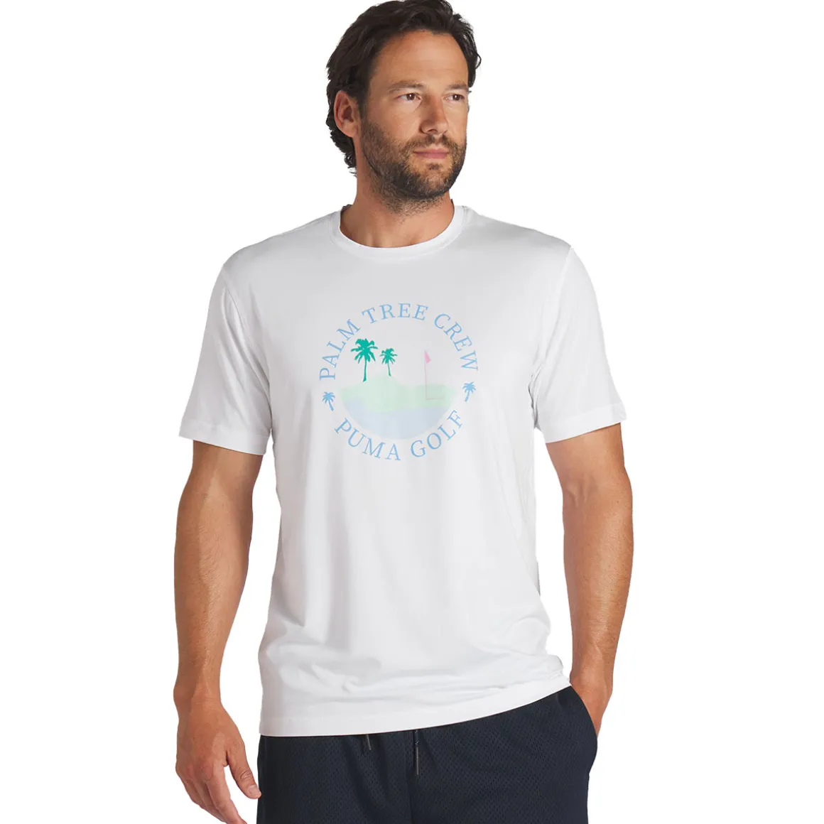 PUMA Men's Palm Tree Crew Island Golf T-Shirt