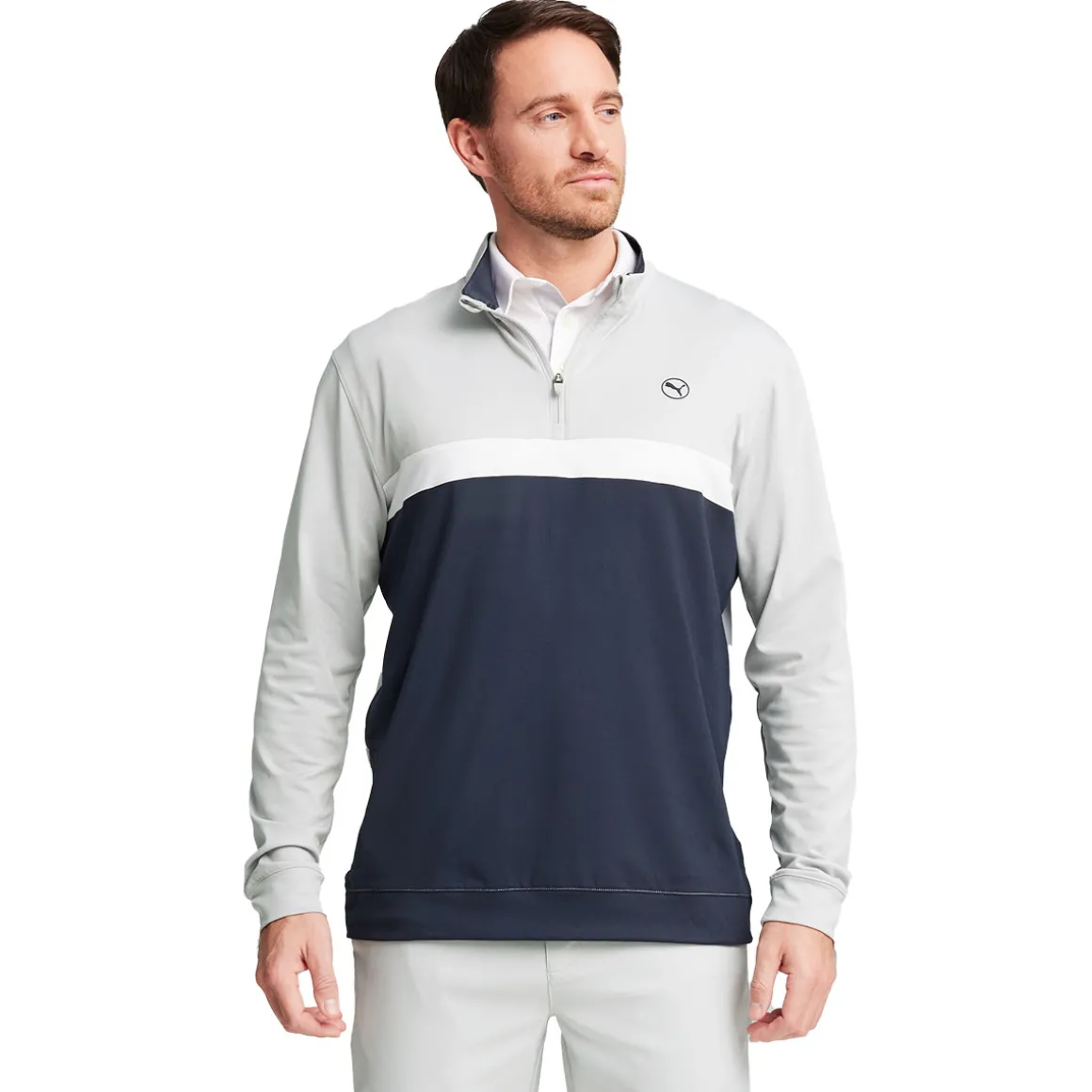 PUMA Men's Pure Colorblock Quarter Zip Golf Midlayer