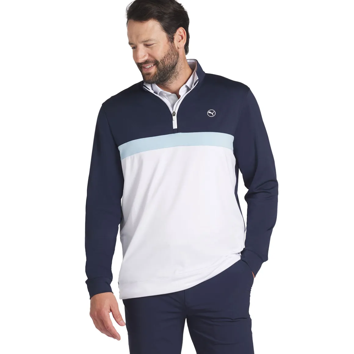PUMA Men's Pure Colorblock Quarter Zip Golf Midlayer