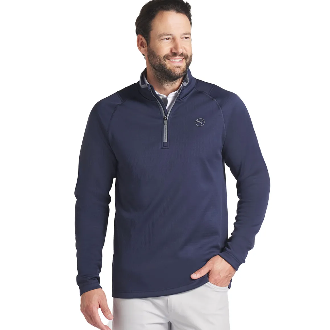PUMA Men's Waffle Fleece Quarter Zip Golf Mid Layer