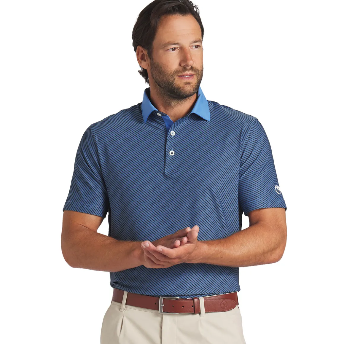 PUMA Men's X Arnold Palmer Jacquard Stripe Golf Polo Shirt