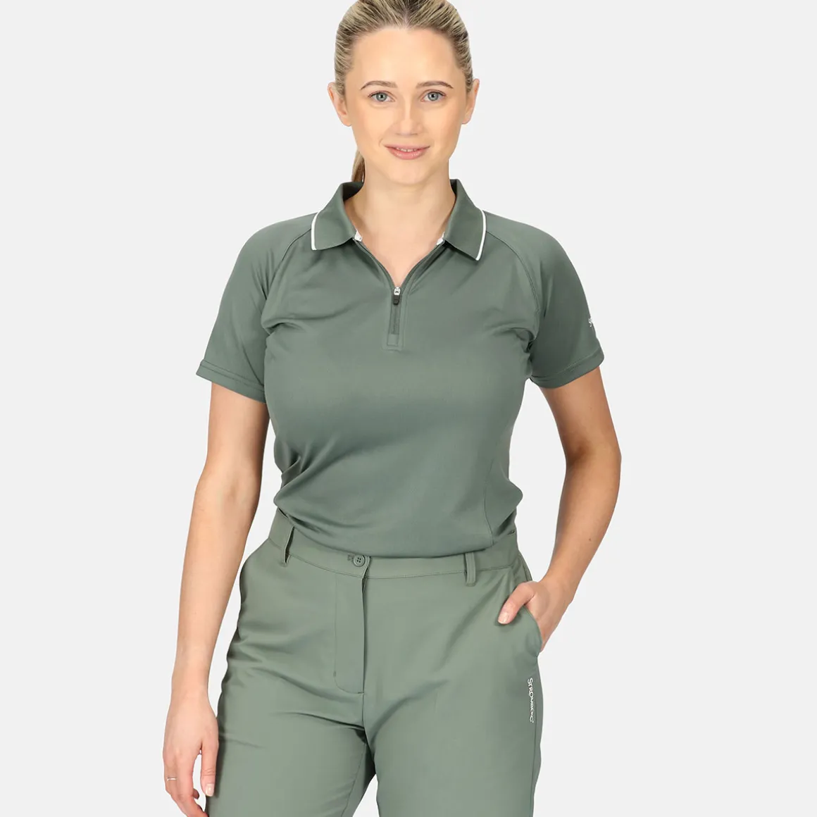 Stromberg Ladies Zip Placket Golf Polo Shirt
