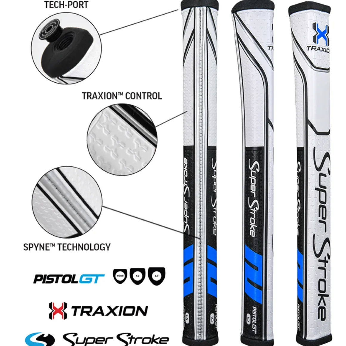 SuperStroke Traxion Pistol GT 1.0 Putter Golf Grip