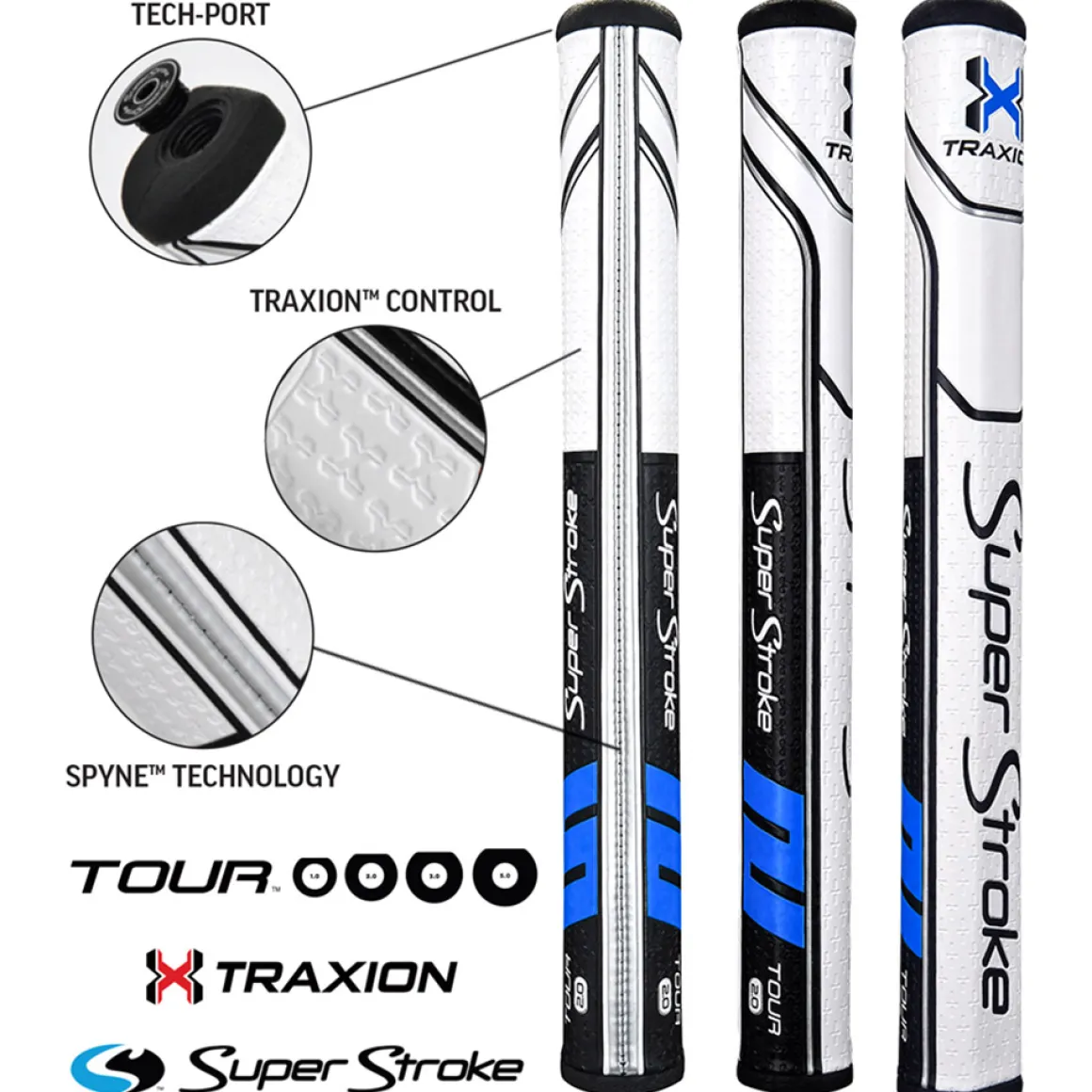 SuperStroke Traxion Tour Mid Slim 2.0 Putter Golf Grip