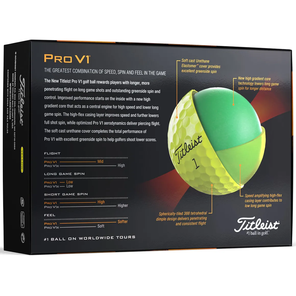 titleist_pro_v__golf_ball_10.webp Titleist Pro V1 12 Golf Ball Pack