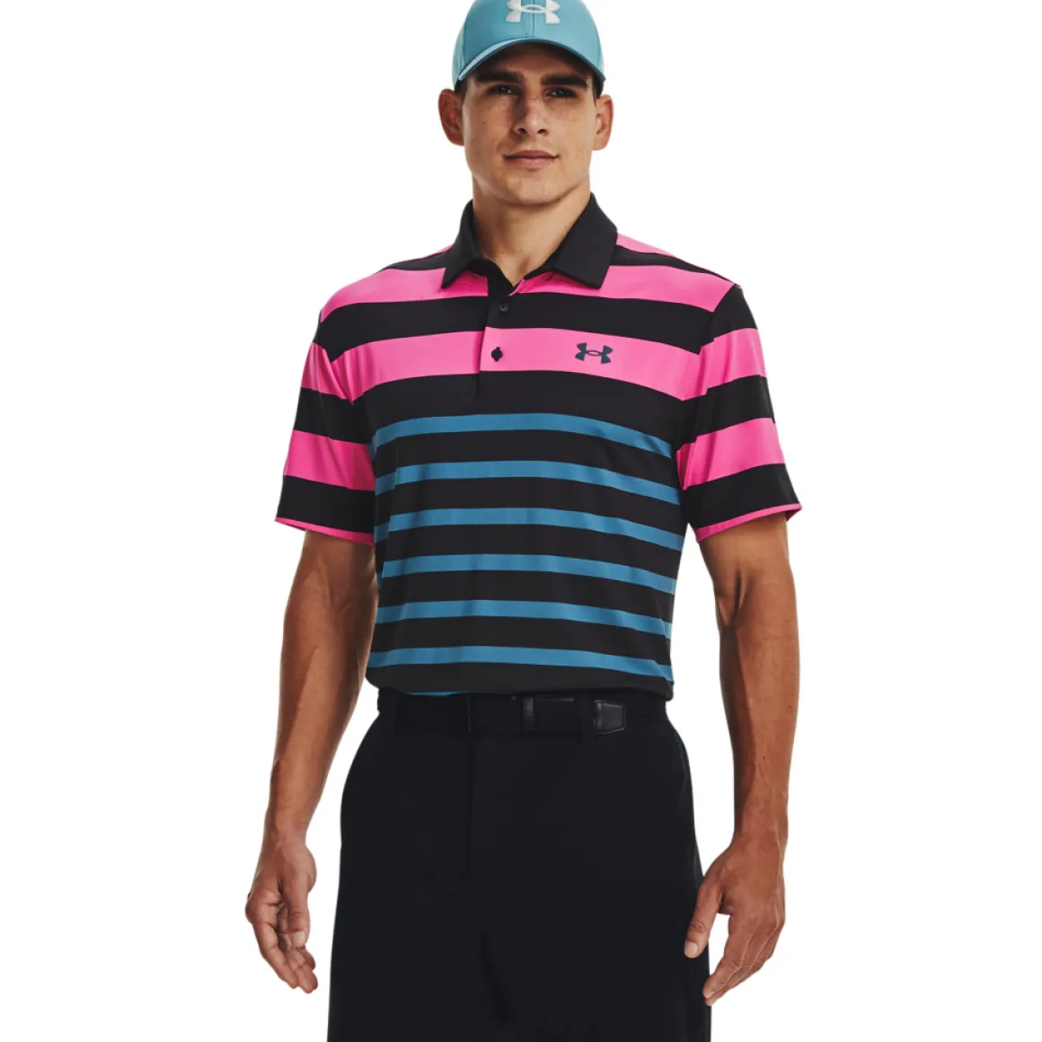 Under Armour Men's Playoff 3.0 Rugby YD Stripe Golf Polo Shirt