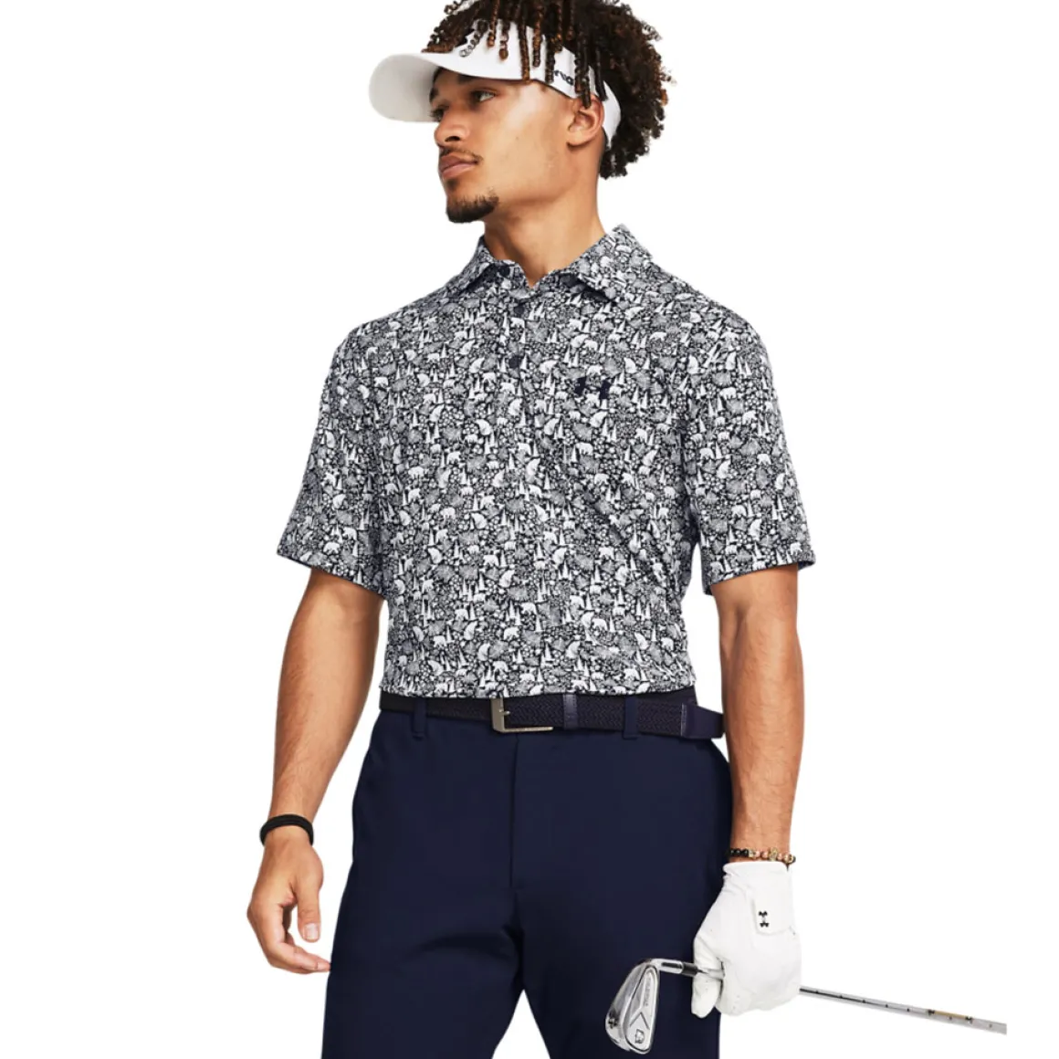 Under Armour Men's Playoff 3.0 Bear Botanic Printed Golf Polo Shirt